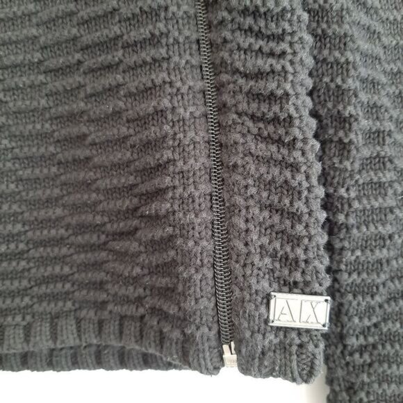 ARMANI EXCHANGE 100% Cotton Side Zip Sweater Textured Knit Sz S - Picture 6 of 11
